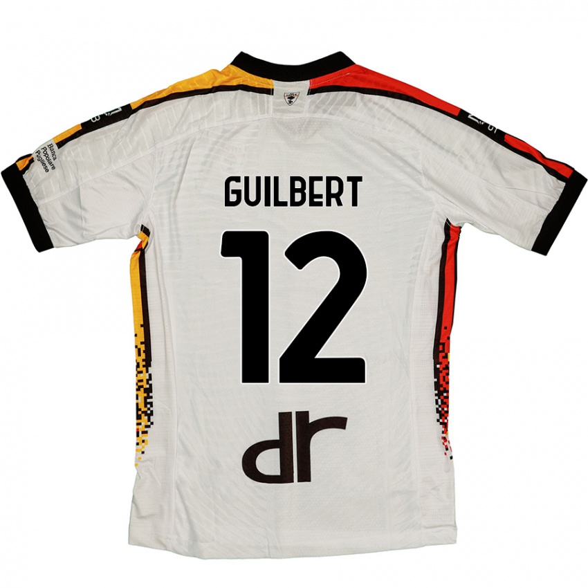 Kinder Frédéric Guilbert #12 Weiß Schwarz Auswärtstrikot Trikot 2024/25 T-Shirt Österreich