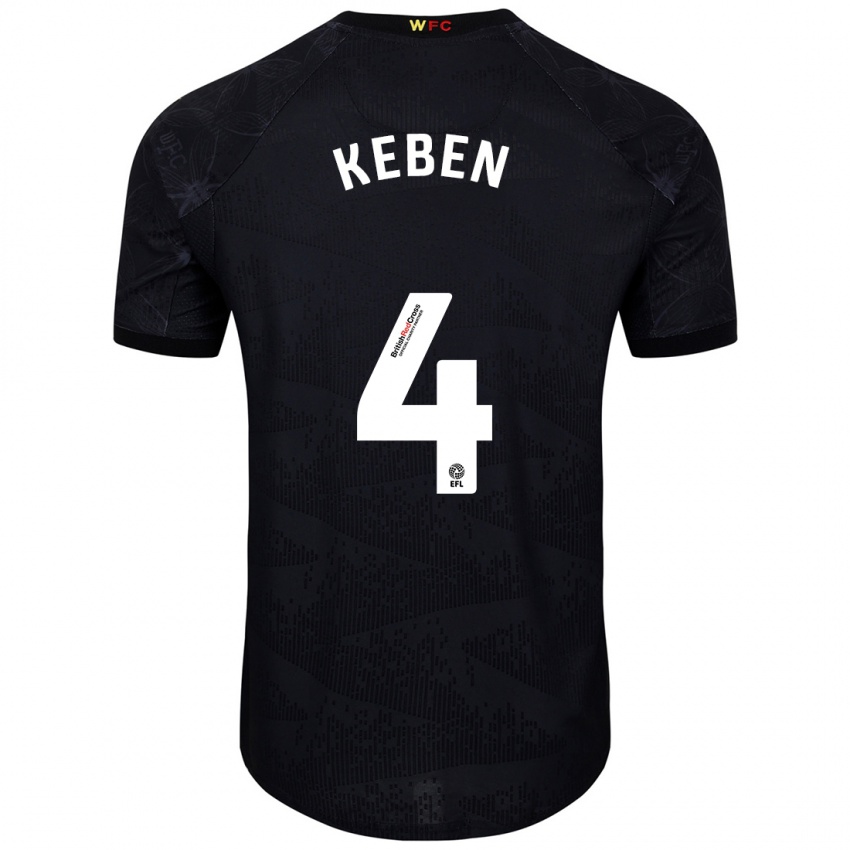 Kinder Kévin Keben #4 Schwarz Weiß Auswärtstrikot Trikot 2024/25 T-Shirt Österreich