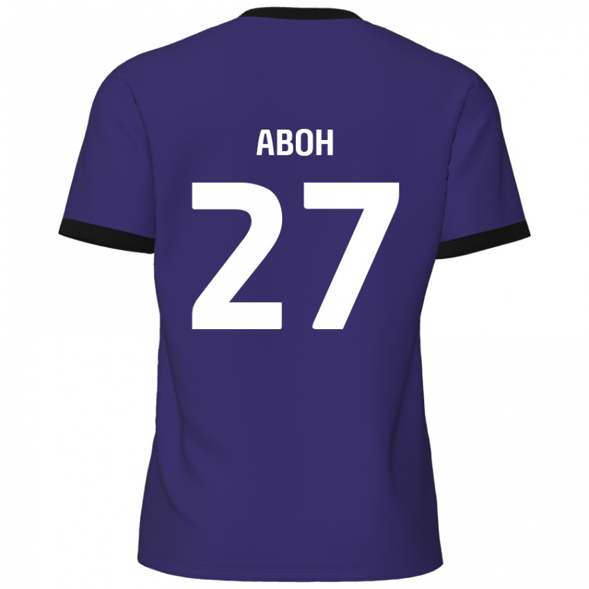 Kinder Ken Aboh #27 Lila Auswärtstrikot Trikot 2024/25 T-Shirt Österreich