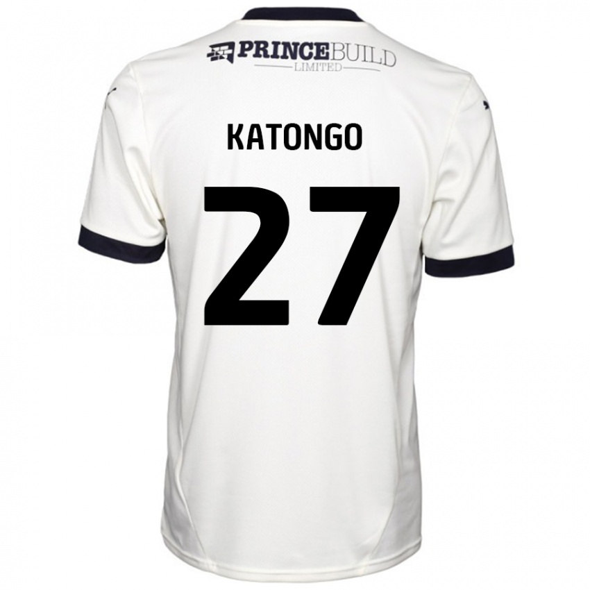 Herren Jadel Katongo #27 Cremeweiß Schwarz Auswärtstrikot Trikot 2024/25 T-Shirt Österreich