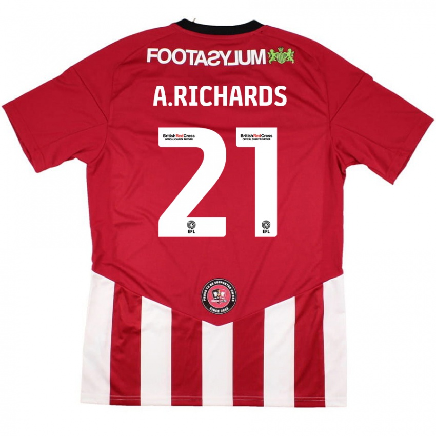 Herren Amani Richards #21 Rot Weiß Heimtrikot Trikot 2024/25 T-Shirt Österreich