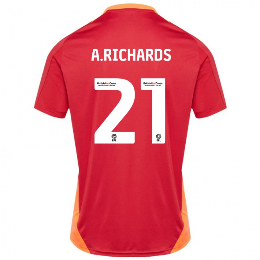 Herren Amani Richards #21 Blau Cremeweiß Auswärtstrikot Trikot 2024/25 T-Shirt Österreich