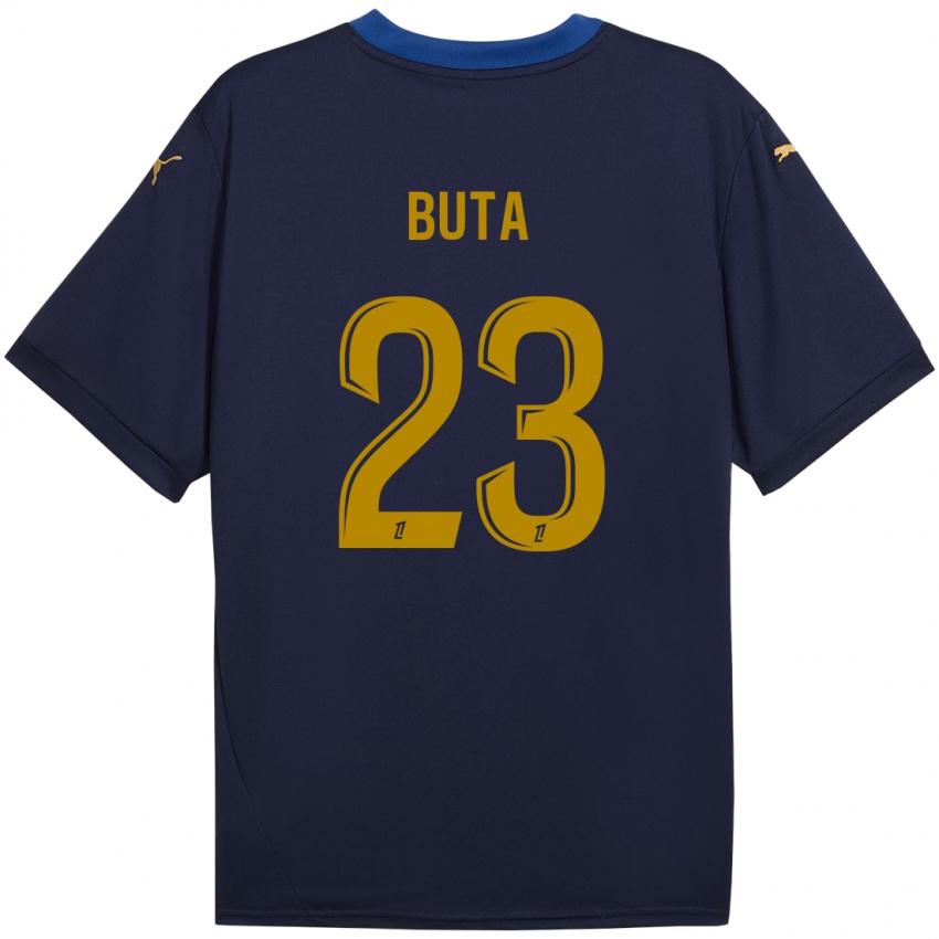 Herren Aurélio Buta #23 Marineblau Gold Auswärtstrikot Trikot 2024/25 T-Shirt Österreich