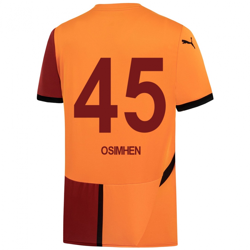 Herren Victor Osimhen #45 Gelb Rot Heimtrikot Trikot 2024/25 T-Shirt Österreich