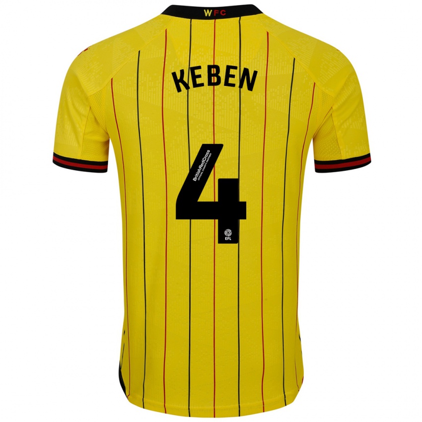 Herren Kévin Keben #4 Gelb Schwarz Heimtrikot Trikot 2024/25 T-Shirt Österreich