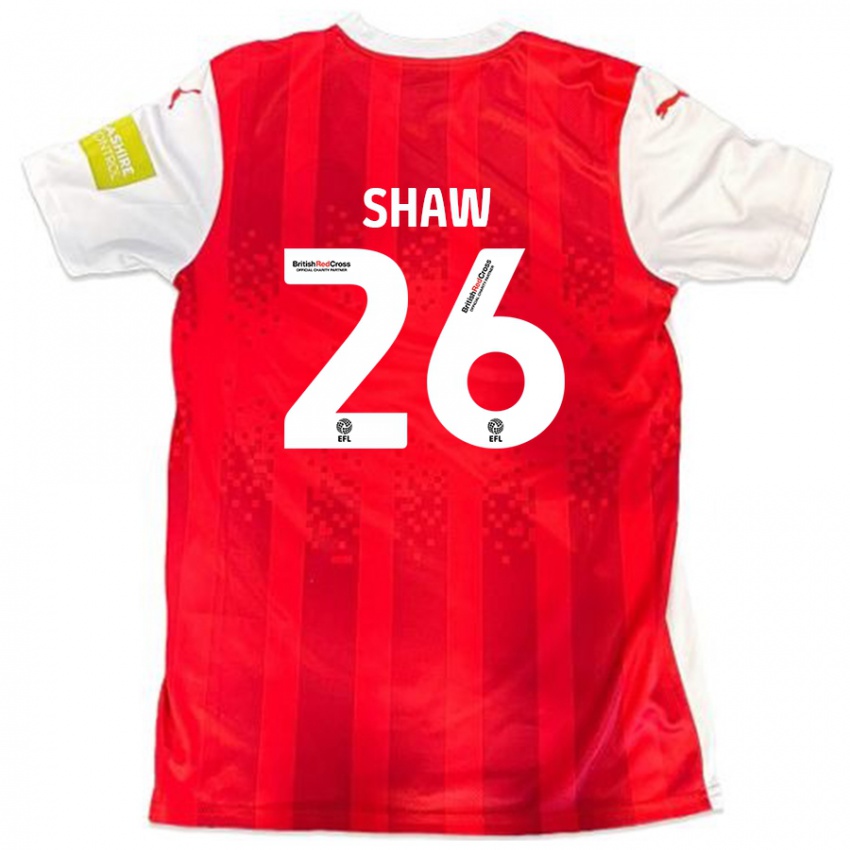 Herren Liam Shaw #26 Rot Weiß Heimtrikot Trikot 2024/25 T-Shirt Österreich