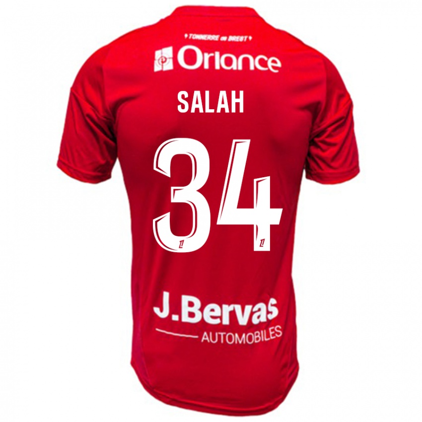 Damen Ibrahim Salah #34 Rot Weiß Heimtrikot Trikot 2024/25 T-Shirt Österreich