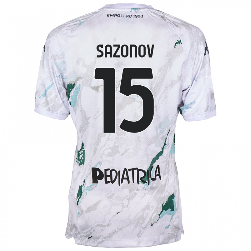 Damen Saba Sazonov #15 Grau Auswärtstrikot Trikot 2024/25 T-Shirt Österreich